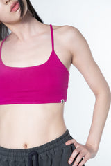 Back Tunnel Bra Top (Magenta pink)