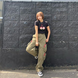 KIRSH X TOKYO ビックチェリークロップTシャツ【ブラック】