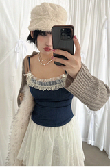 COLLAR BOLERO KNIT CARDIGAN (5COLORS!)