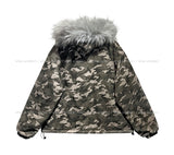 [Fur Detachable] エルモラクーンフードカモフラージュパディング