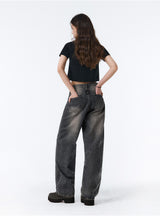 BTB : BREEZE WASHING JEANS [ASH CHARCOAL] [UNISEX]