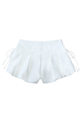 RIBBON MINI BALLOON PANTS (WHITE)