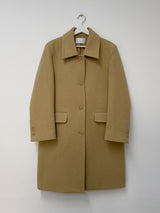 [Merino wool 90%] ステッチ襟付きハーフコート