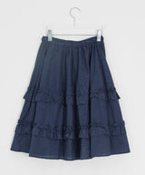 Chiyo Check Frill Tiered Midi Skirt