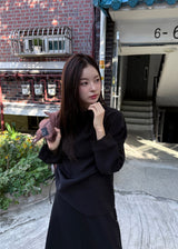  BUTTONNECK SHIRRING BLOUSE
