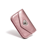 Heart Lock Compact Card Wallet Rose gold