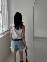 Deep U-neck Unisex Loose Fit Sleeveless