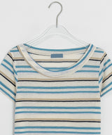 Hayo Stripe U-neck Short Sleeve Tee