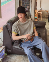 ロベン カラーマッチング ロールアップ ショートスリーブ Tシャツ