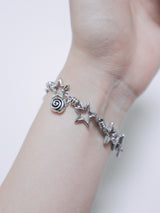 All stainless steel orbit star bracelet