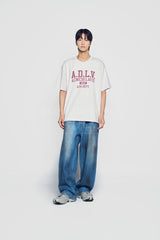 24FW オールドスクールクラックプリンティングショートスリーブTシャツライトグレー