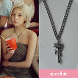 [NMIXX Bae Necklace] メルティングハートサージカルチェーンネックレス