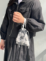 Strap string pouch-tie-dye