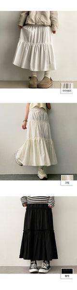 Beads banding cancan long skirt