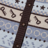 JACQUARD PATTERN KNIT VEST [SKY]