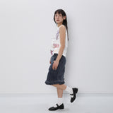 CONFUN 25SS original printed sleeveless pleated sleeveless vest top