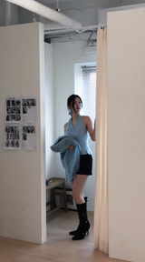 kint halter fur sleeveless nt top