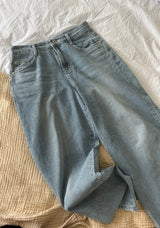 Wide stripe denim pants(2color)