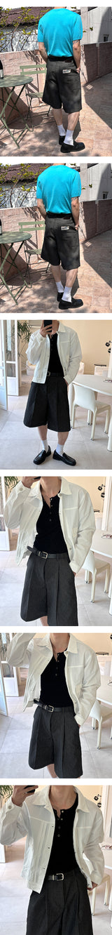 [S/S] ピンストライプバミューダパンツ
