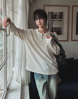 ロッキーフックヘンリーネックロングスリーブTシャツ