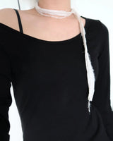 Double Tie Lace Necklace - Dot