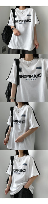 Brring ラグラントラックライン半袖Tシャツ