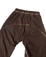 FRINGE MOTOR WASHED BROWN PANTS