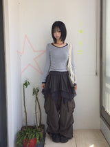 シフォンレイヤードスカート