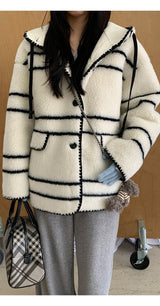 Style Hooded Wool Suede Coat