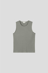 [1+1] Waffle Crop Sleeveless Tee