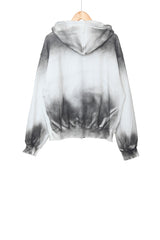 Spray washed hood zip-up