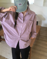 Ata オーバーサイズフィット チェックシャツ