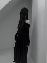 chio off-shoulder strap knit (3color)