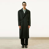 wool blended maximal double coat black