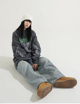 Milk Washing Wide Denim Pants
