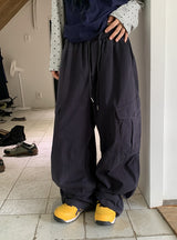 [unisex] サイモン ワイド コットン バンディング カーゴパンツ