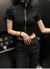 Chic stud half zip up(4color)