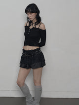 BUBBLE TUTU SKIRT PANTS BLACK