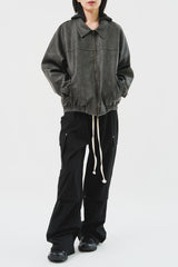 Dex Washed Leather Jumper (2color)