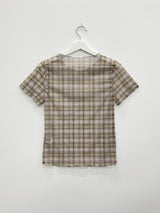 Check See-Through Layered Tee (2c)
