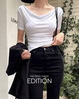 [MADE] Ellora drape shirring T‑shirt