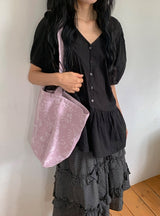 Chisa vintage flower pigment tote bag
