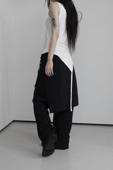 unbalanced layered tail sleeveless (4color)