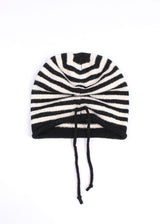 STRIPE SHIRRING LOOSE BEANIE