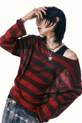 [0058] Lettering Stripe Knit (Red)