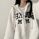 Eaton high-quality patch embroidered solid hooded zip-up