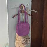 square suede bag _purple