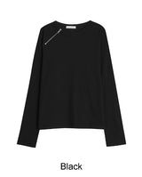 レニドワッフルジッパーロングスリーブT