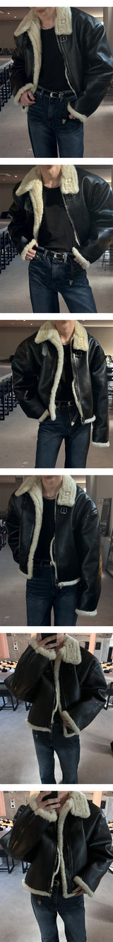 [F/W] Leather crop mustang