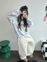 クリームテディシープファーロングパンツ🧸🤎🐑🖤3COLOR